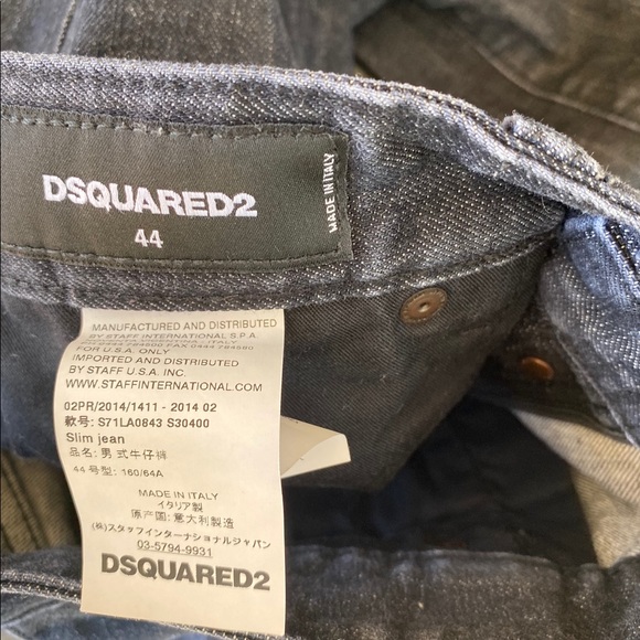 Men’s Dsquared Raw Slim Skinny Denim Jeans Italian - Picture 6 of 8